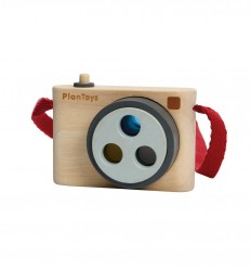 Plantoys - Cámara de fotos a color, juguete de madera