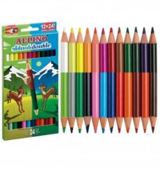 Alpino - Estuche Alpino 12 lápices bicolores con 24 puntas