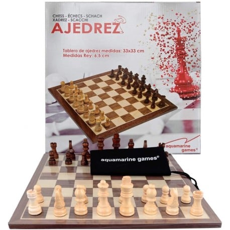 Aquamarine Games - Pack tablero y piezas de ajedrez