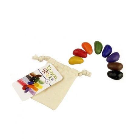 Crayon Rocks - Ceras para pintar (8 piedras), con bolsa algodón