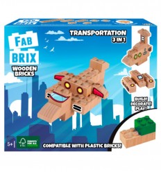 Fab Brix - Transportes, brinquedo de construção em madeira