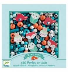 Djeco - 450 pérolas de madeira - Pequenos animais