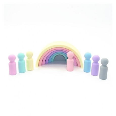 Miwis - Arcoíris pastel + figuras de silicona
