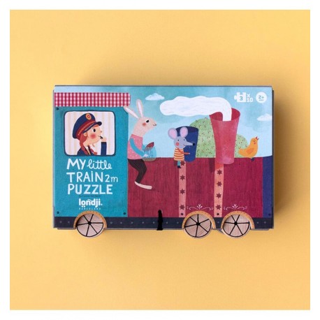 Londji - My little train, 3 Puzzles de 10 piezas
