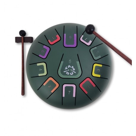 Tambú - Tambor de Língua cor Verde da jungla Mate, instrumento musical - Cucutoys