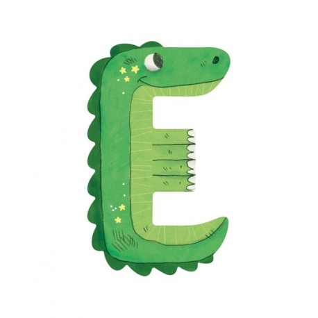 Moulin Roty - Wooden letter E green - Cucutoys