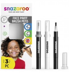 Snazaroo - Pack 3 rotuladores maquillaje Blanco y Negro