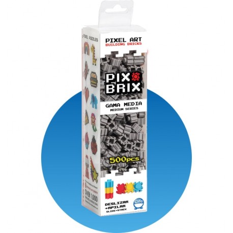 Pix Brix - 500 piezas  color Gris - Cucutoys