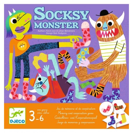 Djeco - Socksy Monster, juego de mesa