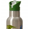 Crocodile Creek - Botella de Agua infantil de acero inoxidable, Dinosaurios verde