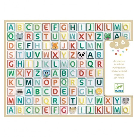 Djeco - Autocolantes do alfabeto em relevo