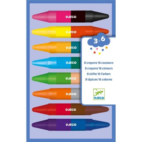 Djeco - 8 lápis - 16 cores