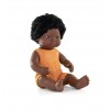 Caucasian brunette doll with curls - Miniland - Cucutoys