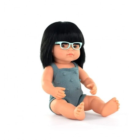 Asian doll with glasses - Miniland - Cucutoys