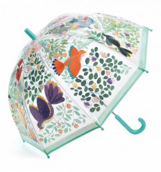 Djeco - Paraguas mediano transparente de flores y pájaros