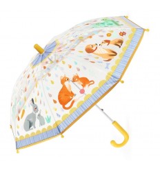 Djeco - Paraguas pequeño transparente Mamá y bebé