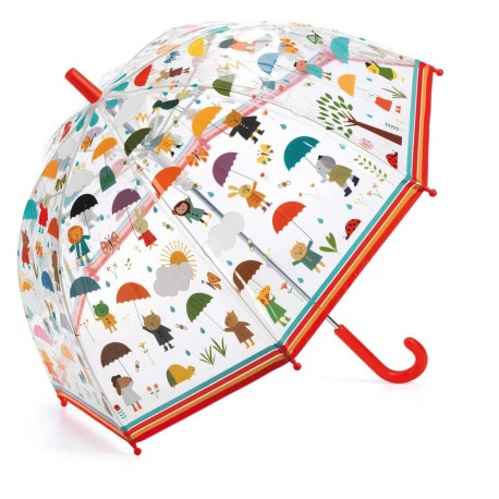 Djeco - Guarda-chuva médio transparente - Na chuva