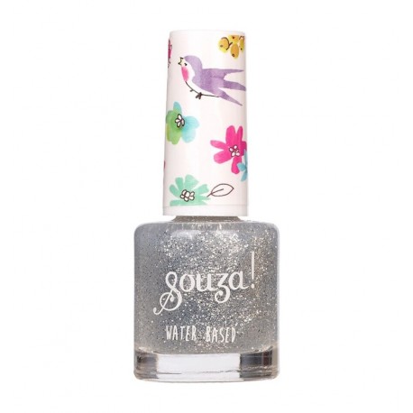 Souza - Transparent Silver Glitter Nail Polish for Children