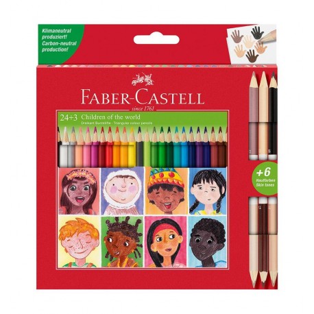Faber Castell - Conjunto de 24+3  lápis de cor triangulares