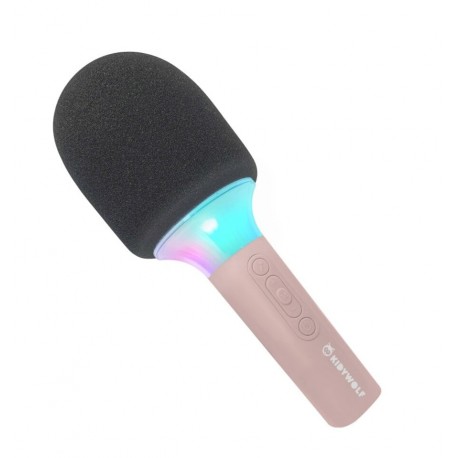 Kidywolf - KidyMic, Pink Microphone with karaoke and LED lights