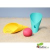 Quut - Cuppi - Pala, colador y pelota azul, juguete de playa