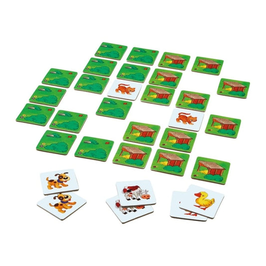 Reseña de Mi primer Tesoro de Juegos, un juego de memoria para niños con cartas de animales y casitas