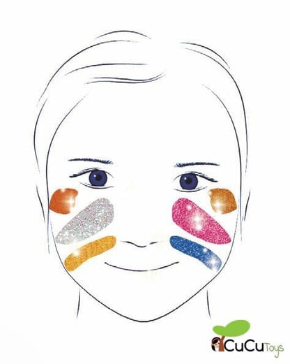 Estojo de maquiagem 6 cores efeito metálico