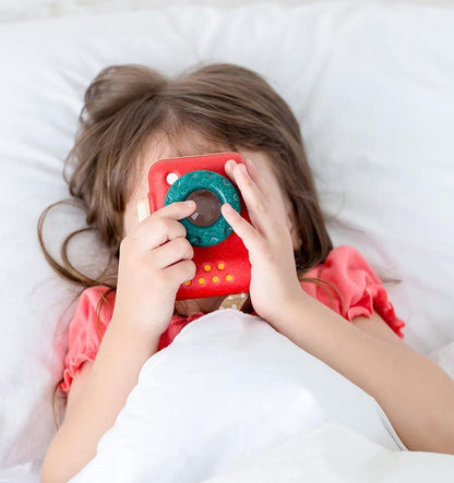 Cámara de fotos, juguete de madera