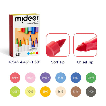 Washable dual-tip markers - 12 colors