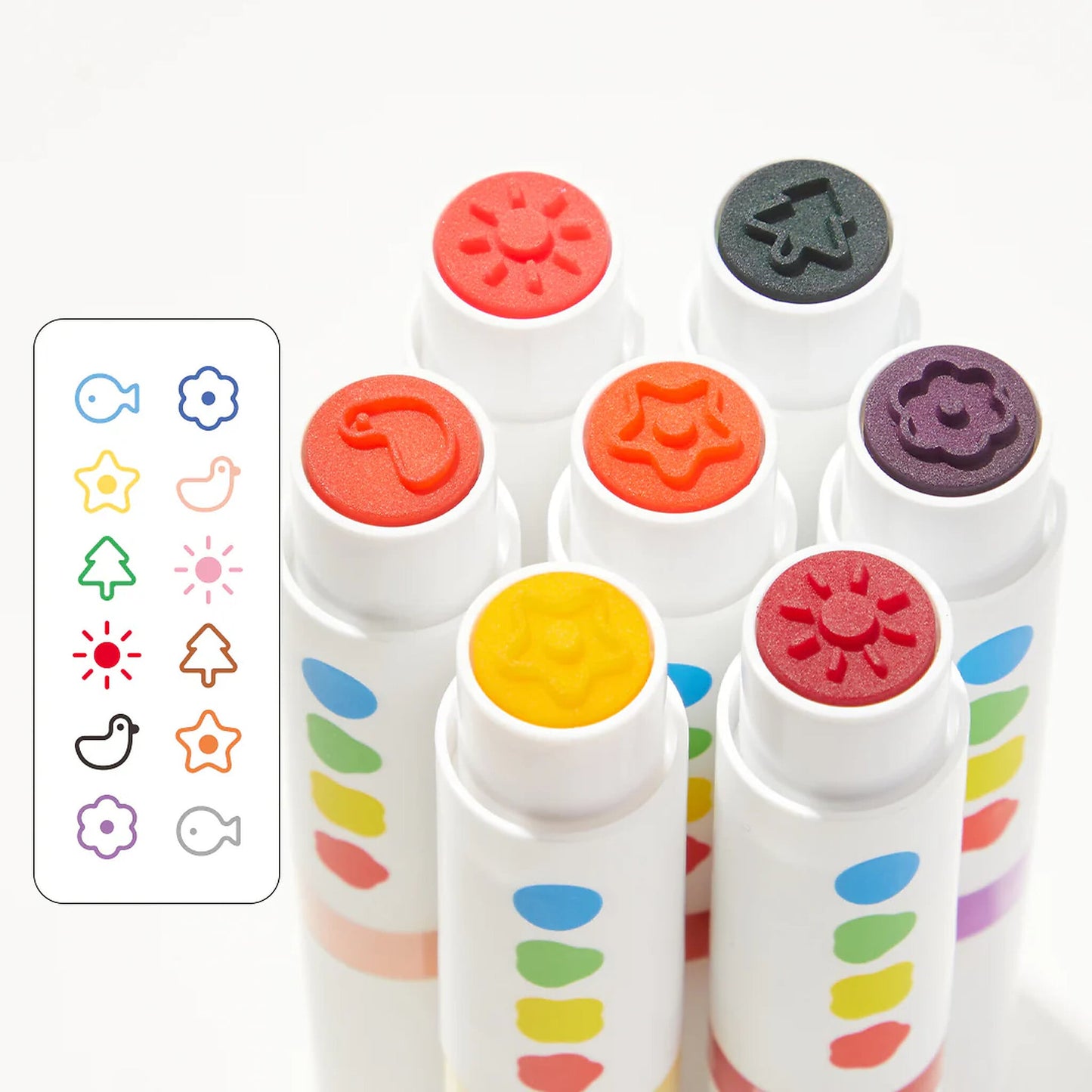 Washable stamp markers with round tip (12 colors)