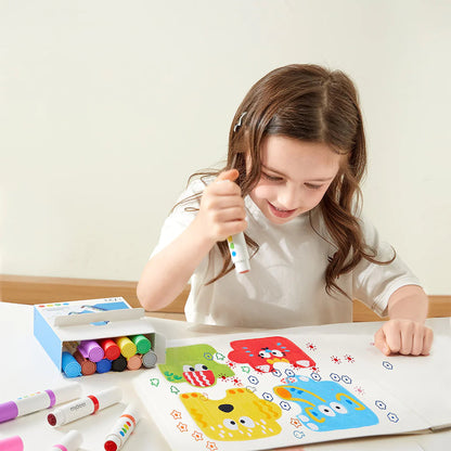 Washable stamp markers with round tip (12 colors)