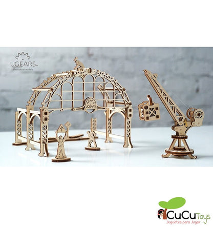 Manipulador sobre trilhos, kit de madeira 3D