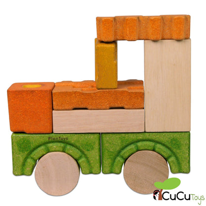 Wooden block castle, eco-friendly toy