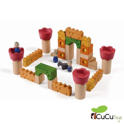Wooden block castle, eco-friendly toy