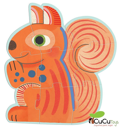 En el bosque, puzzle evolutivo 9-12-16 piezas