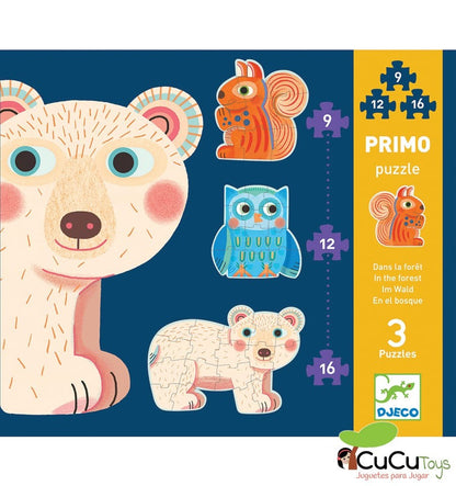 En el bosque, puzzle evolutivo 9-12-16 piezas