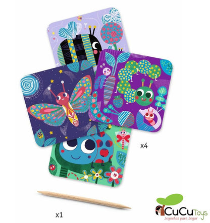 Scratch cards. Very small animals.