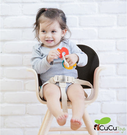 Rattle keychain, wooden toy