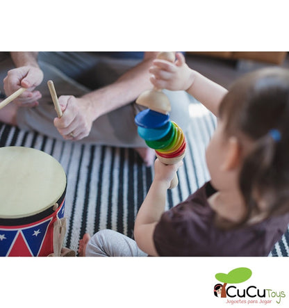 Chocalho de madeira, brinquedo musical