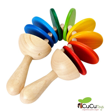 Chocalho de madeira, brinquedo musical