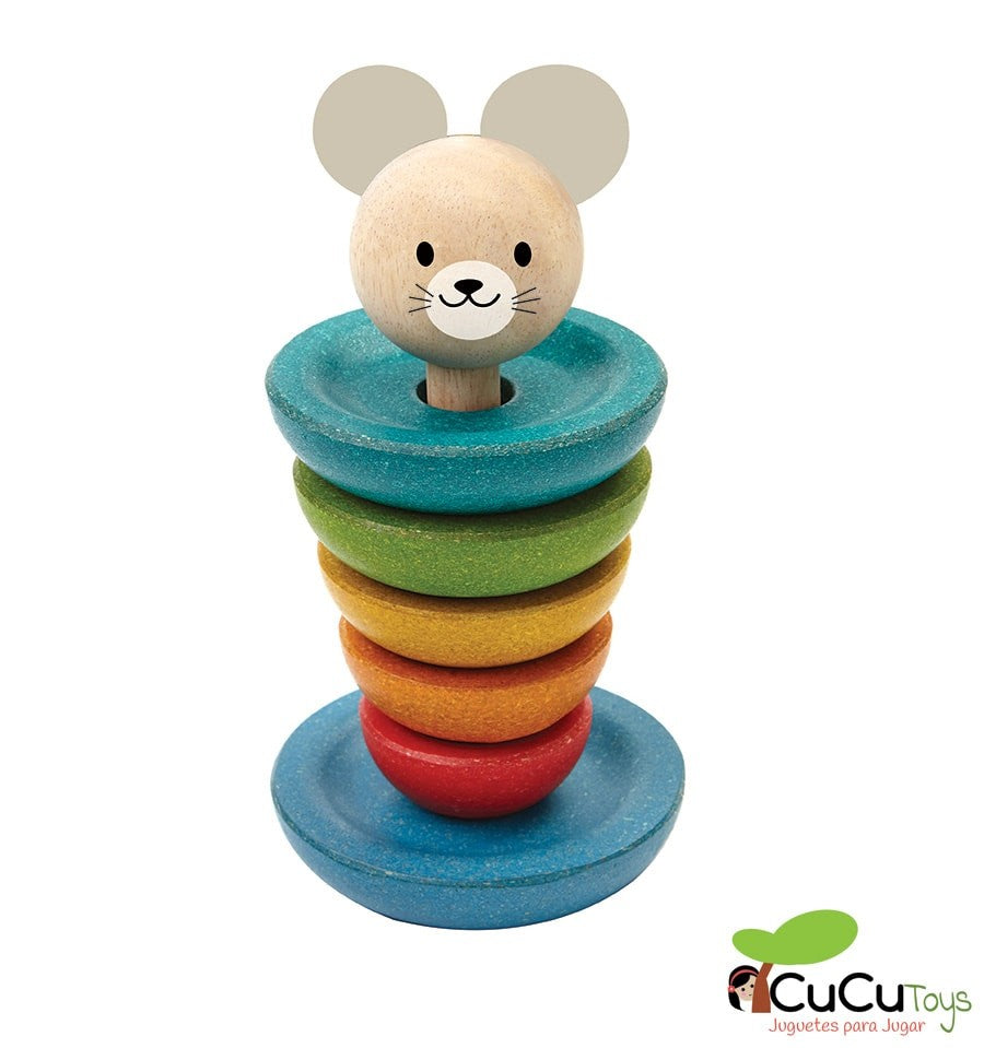 Apilable de madera, diseño ratoncito