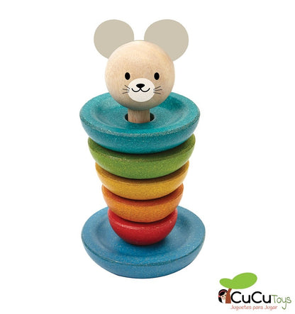 Apilable de madera, diseño ratoncito