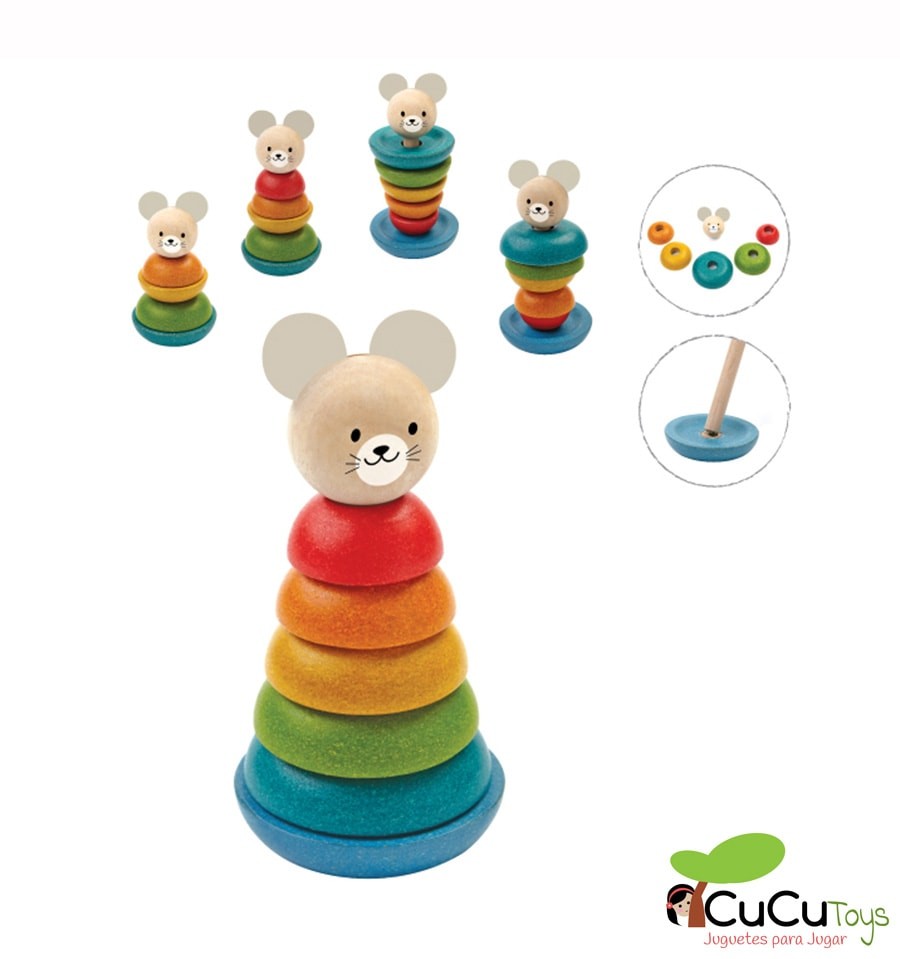 Apilable de madera, diseño ratoncito