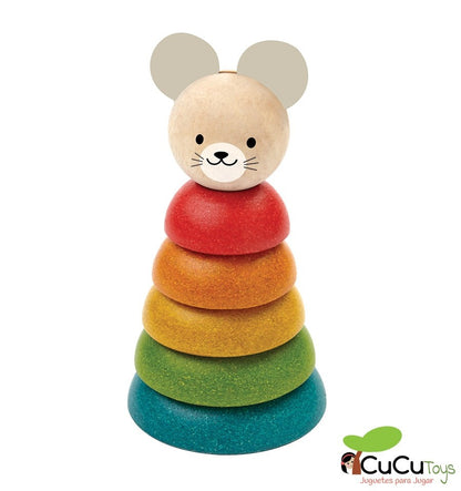 Apilable de madera, diseño ratoncito