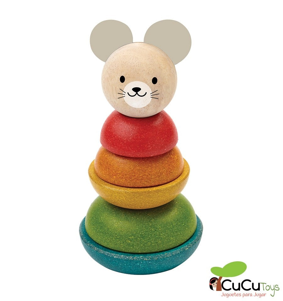 Apilable de madera, diseño ratoncito