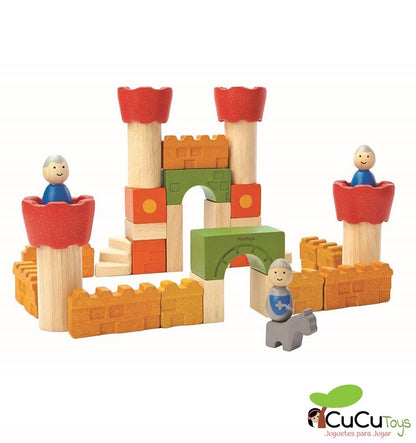 Wooden block castle, eco-friendly toy
