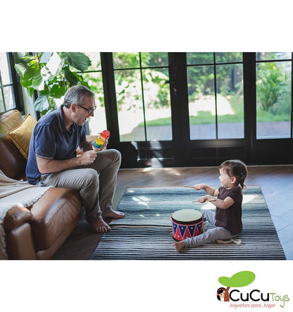 Tambor de brinquedo, instrumento musical infantil