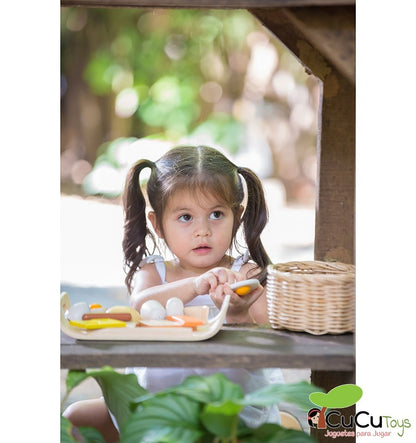 Breakfast tray, wooden toy