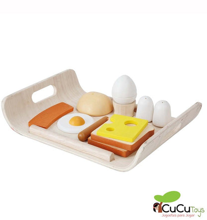 Breakfast tray, wooden toy