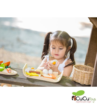 Breakfast tray, wooden toy
